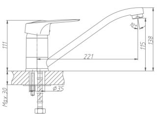 Смеситель для кухни Haiba HB4204 хром